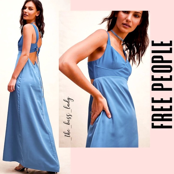 Free People Dresses & Skirts - SOLD -D- Free People maxi dress 8 satiny wedding party evening holiday